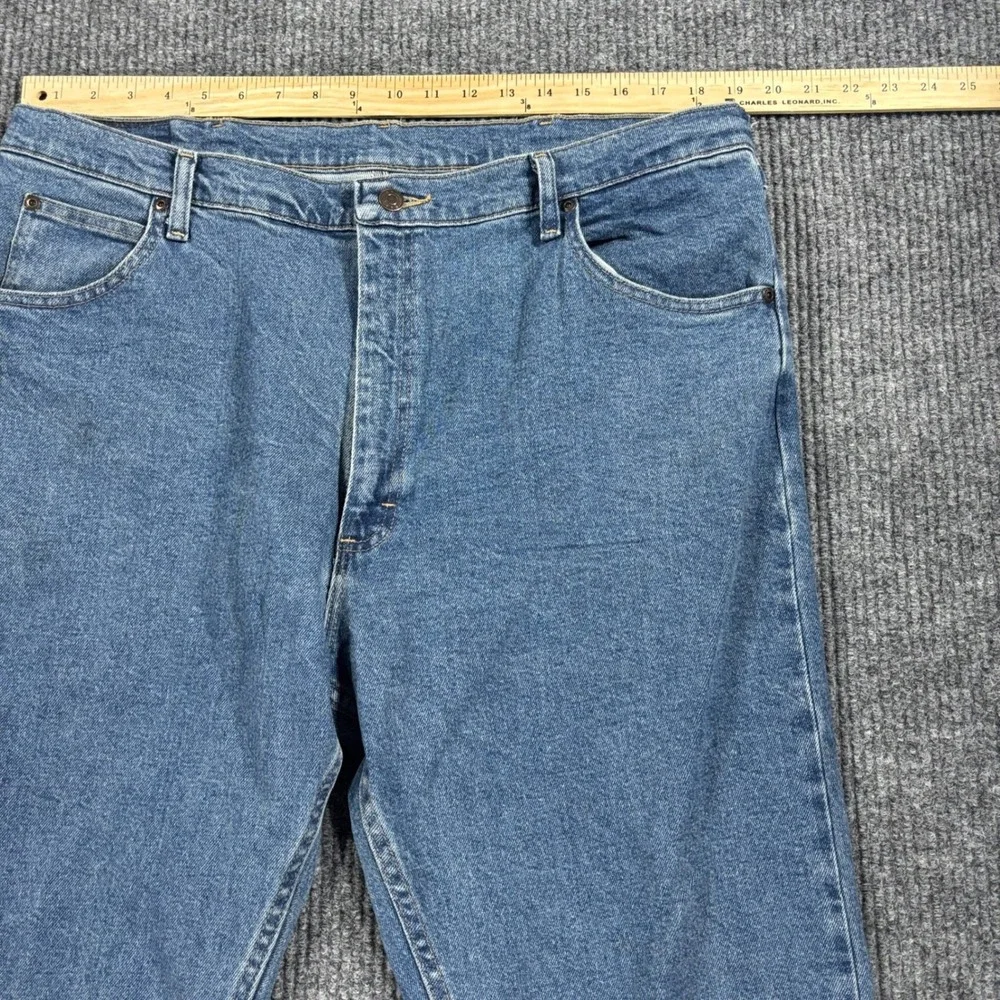 Wrangler Straight Leg Jeans Mens 40x32 Blue Premium Quality Comfort Stretch